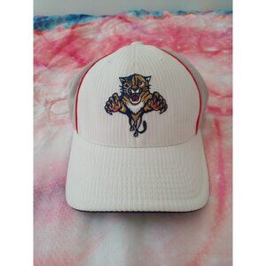 Florida Panthers Retro Logo White Mesh Flex Fit Cap Hat Reebok Faceoff Headwear